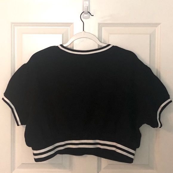 Champion Stripes Crop Fleece Top Size XL - Picture 2 of 4